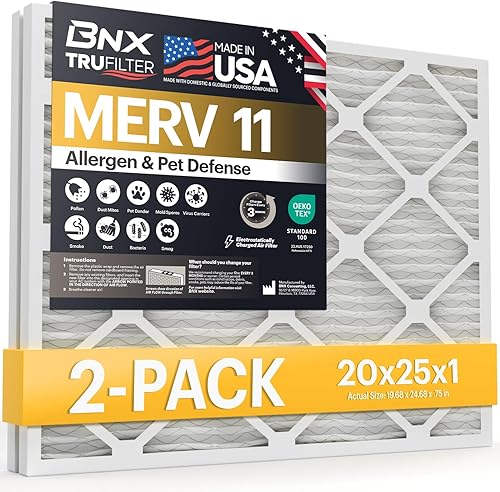 Miniatura 146 de BNX TruFilter - Filtro de aire 14 x 25 x 1 MERV 8, electrostático plisado para defensa contra polvo y mascotas, para aire acondicionado, HVAC