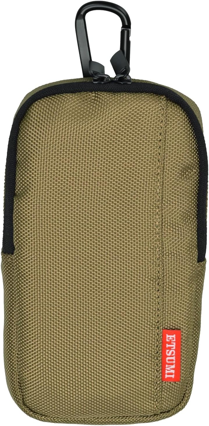 Itsumi VE-3587 Smartphone Pouch, Mono Pouch, Carabiner, Backpack, Shoulder Belt, Waist Belt, Attachable, Compatible with iPhone, Galaxy, Google Pixel, Xperia, etc., Universal Smartphone Case, Khaki