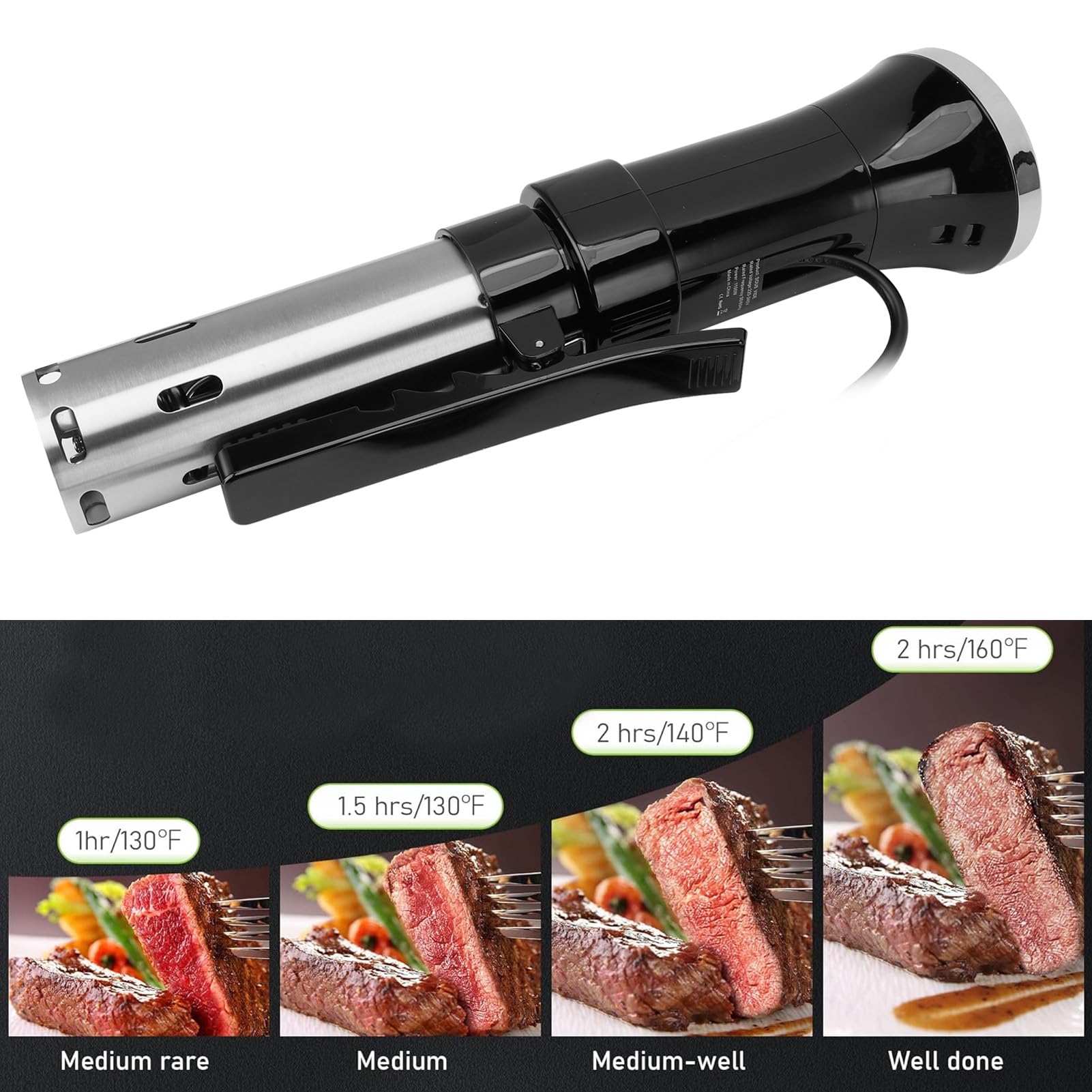 Máquina Sous Vide, Dispositivo Circulador de Inmersión de Precisión de 1100 W, Cocina Sous Vide para Carne con Temporizador de Temperatura Preciso, Utensilios de Cocina para