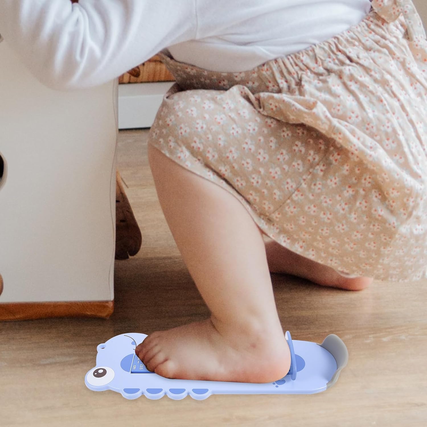 TOYANDONA Foot Measuring Device for Infants and Babies, Blue Abs Plastic Shoe Measurement Ruler with Quick Reading and Cartoon Design, for Buying Shoes Online