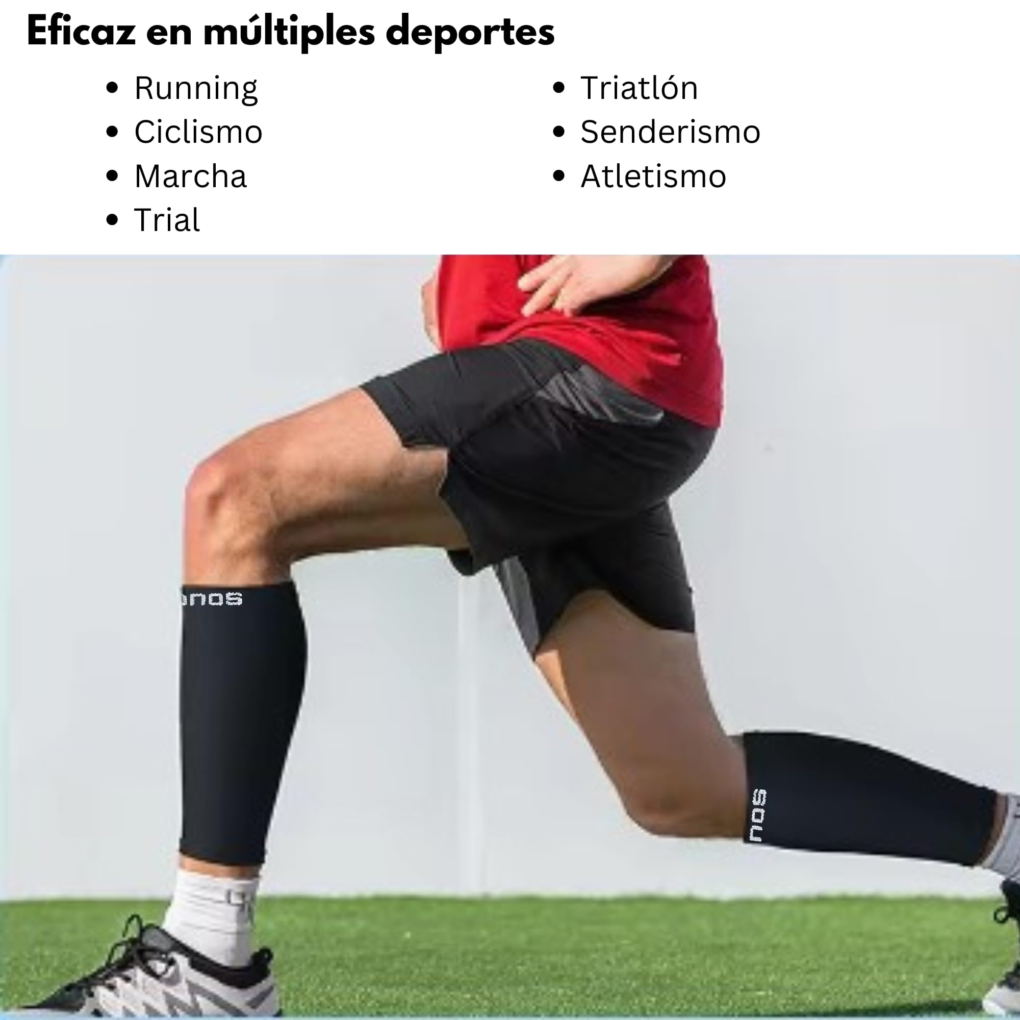 Cronos Medias de Compresión Premium Hombre y Mujer (1 Par) Mangas Compresivas para Pantorrillas Nailon Poliéster Elastano