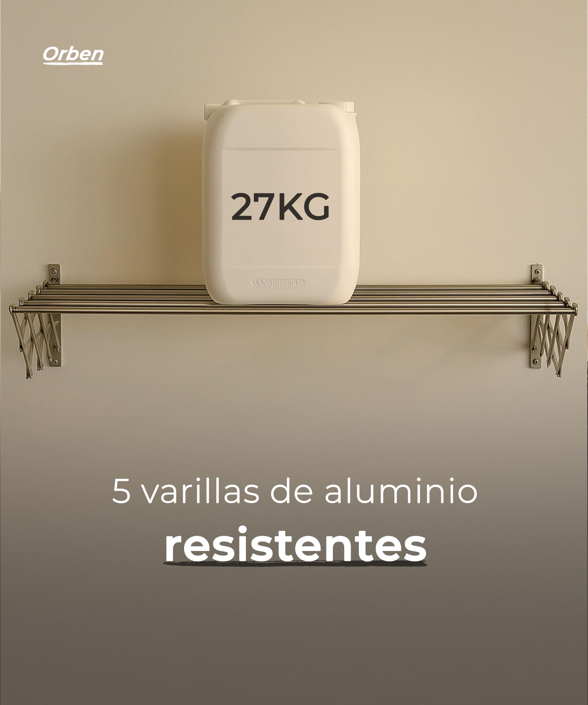 Genérico Tendedero Extensible Pared 120cm - Tendal Plegable Exterior o Interior Acero Inoxidable Resistente Ahorra Espacio Tenderete Retráctil Compacto Toallas Ropa Lavandería Balcón Baño