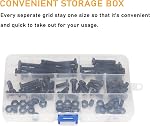 80pcs 1/4"-20 Black Hex Socket Cap Screws and 1/4"-20 Hex Nuts Assortment Kit, 3/8" 5/8" 1" 1-1/4" 2"