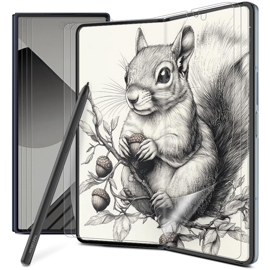 【ペーパーライク】【6枚セット】 DIACUBE Galaxy Z Fold 7用 メイン画面用 ペーパーライクフィルム 3枚+フロント画面用 無光沢指紋防止保護フィルム 3枚, [アンチグレア][自己回復機能][ガイドツール簡単取付け]