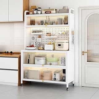 10 Microwave Ideas in Kitchen for Convenient Space Saving Use 76 Large Kitchen Bakers Rack, 5-Tier Corner Microwave Stand with Storage, C...