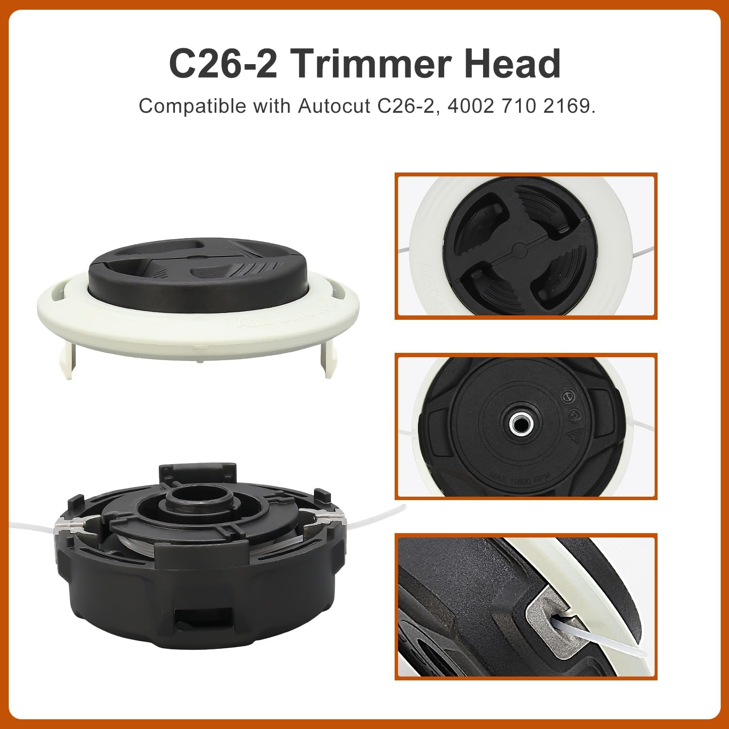 C26-2 Trimmer Head 4002 710 2169 for Stihl FS55 FS55R FS56 FS56RC FS70 FS70R FS80 FS85 FS90 FS90R FS91 FS91R FS94 FS94R FS110 FS111R FS111RX FS120 FS130 String Trimmers - 2 Pack