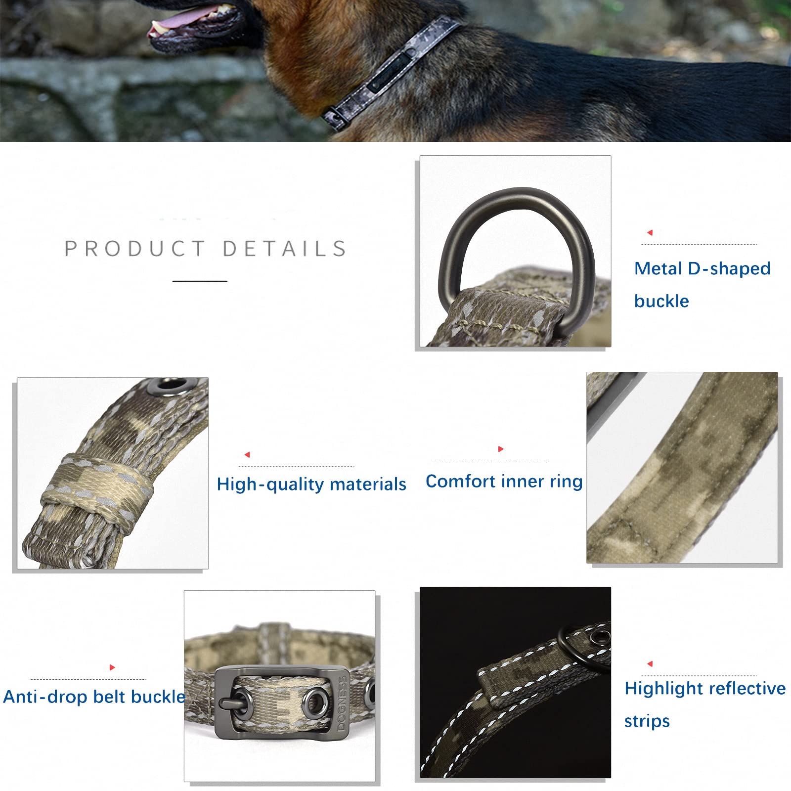 Taktisches hundegeschirr, Halsband, Leine-Set,militärischer Fan, mittelgroße und große Haustier-brustweste,sicherheitsgeschirr für Hunde, für Reisen, Patrouille, Training