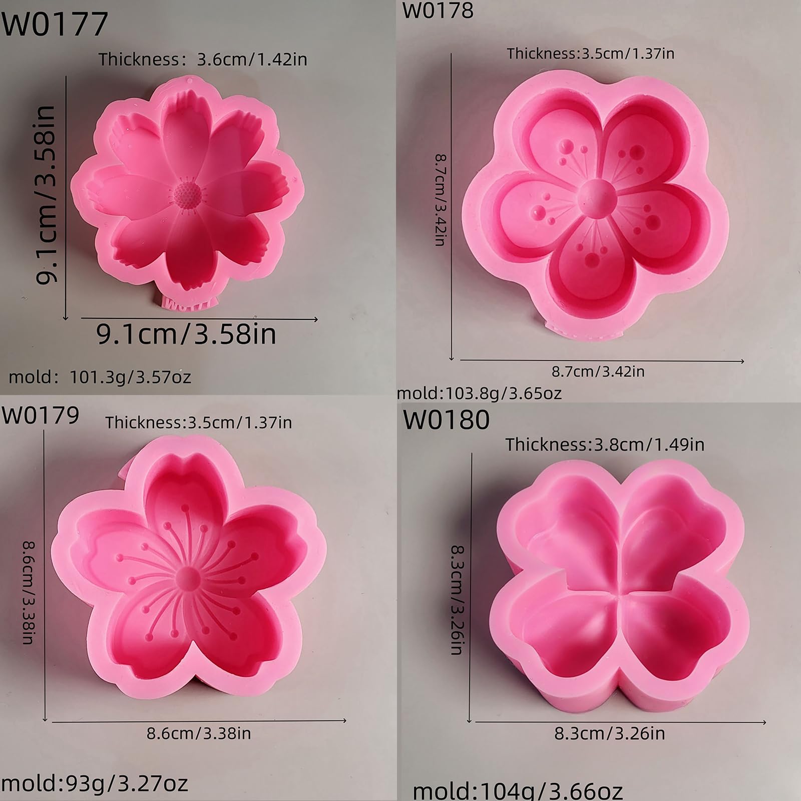 Stampo Per Resina E Saponi Serie Di Fiori 3D Stampi Per Candele In Silicone Fai Da Te Fatto A Stampi Candele Silicone