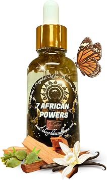 Devotional Oil 1 oz | Handmade with Herbs, Crystals & Essential Oil | Hoodoo Voodoo Wiccan Pagan | Witchcraft Supplies | Conjure Oil for Altars & Offerings 7 African Powers