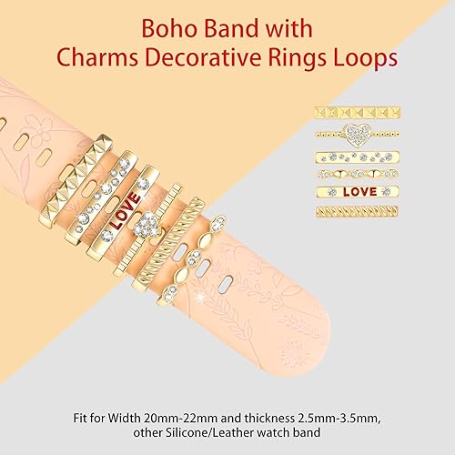 Miniatura 5 de Dijes para correa de reloj Apple SmartWatch para mujer trabillas decorativas para anillos de 1496in 1575in 1614in 1654in 1732in 1772in compatible