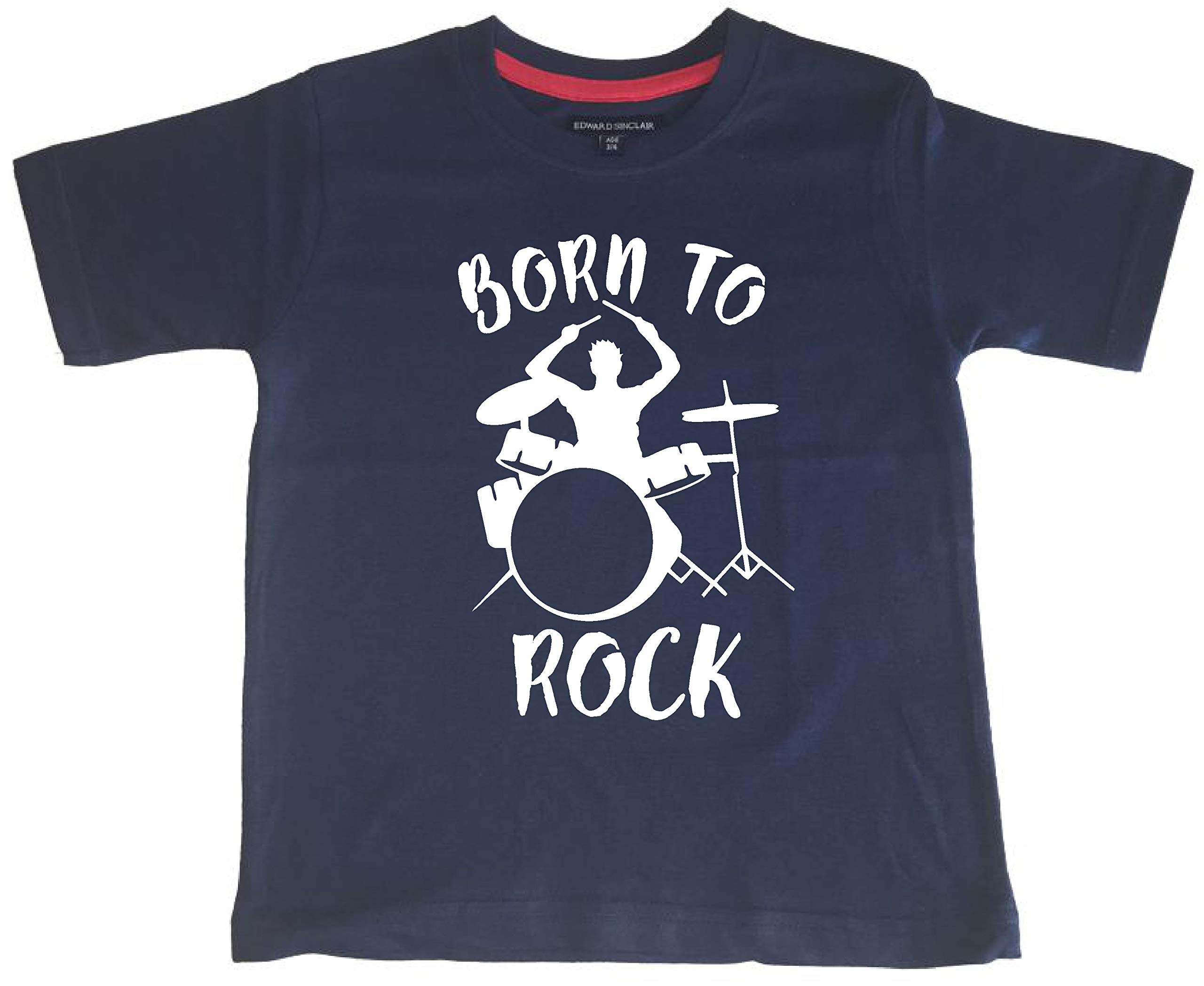 Edward Sinclair 'Born to Rock' 9-11 Navy T Shirt with White Print