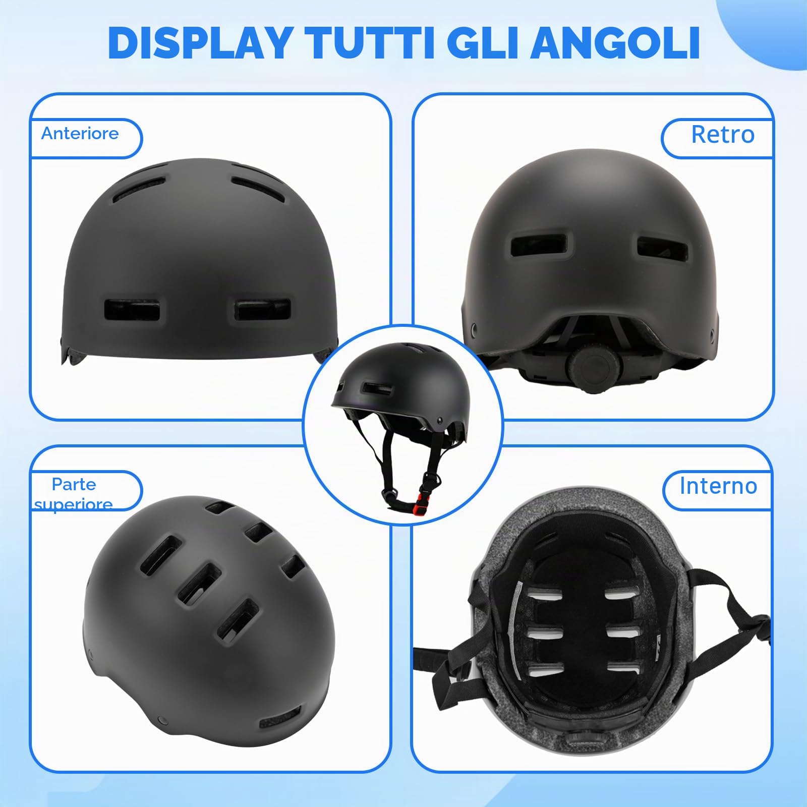 Casco da bici regolabile per ragazzi ragazze giovani e adulti, Casco Protettivo per bambini per multisport skateboard monopattino bicicletta ciclismo pattinaggio