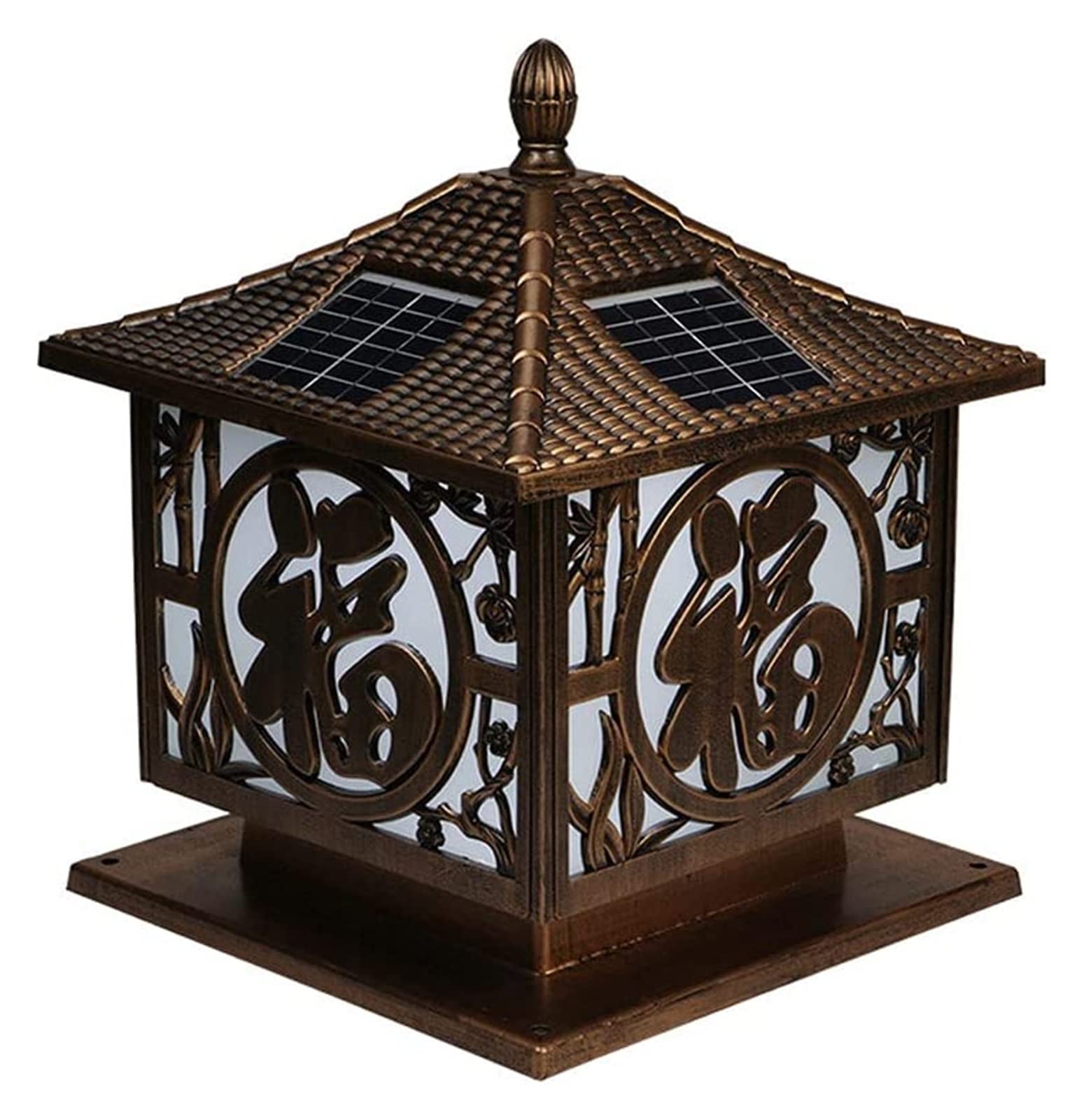 Lampe solaire LED pour cour et jardin avec lanterne en verre étanche