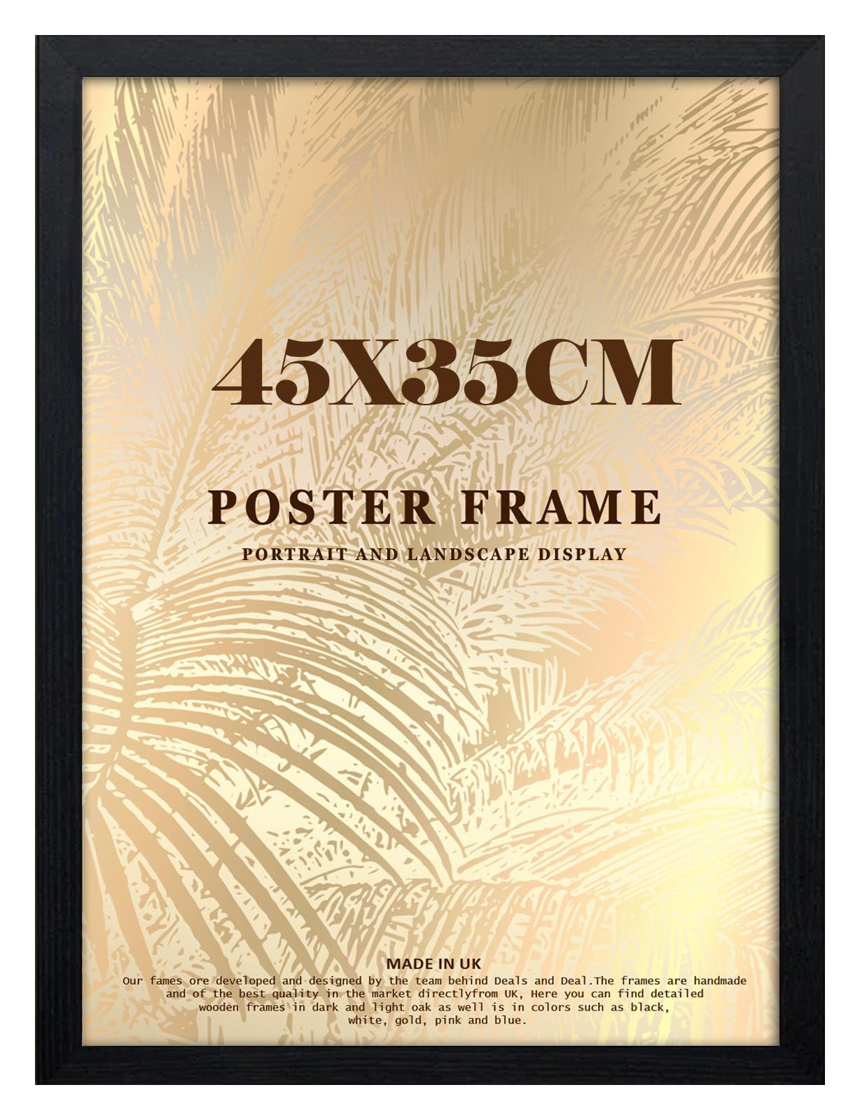 DEALS ON DEAL Minimalist Slim Profile Black Poster Frame 35x45cm MDF Picture Frame for Jigsaw Puzzles Shatter-Proof Front Portrait/Landscape Ideal for Home & Office Décor