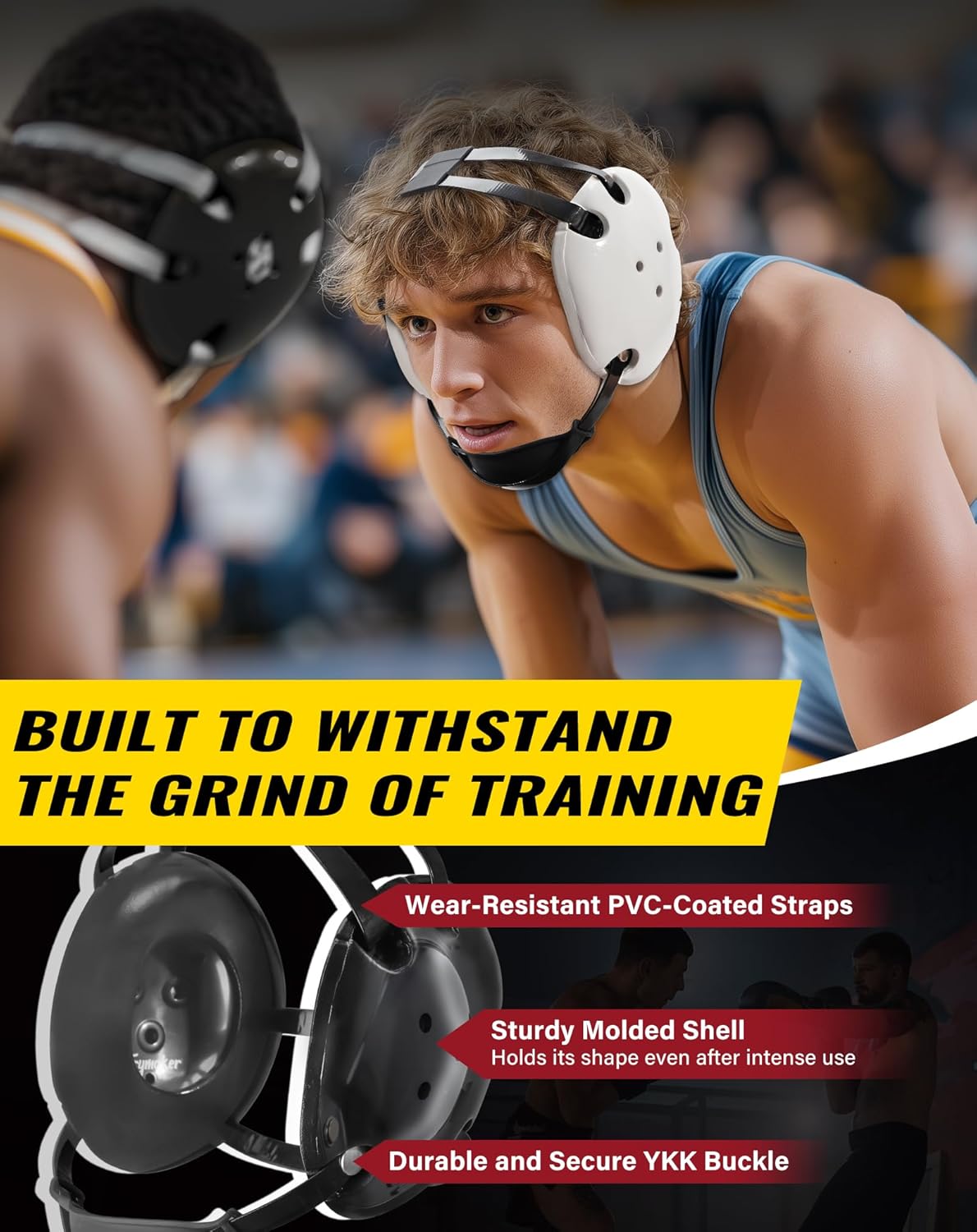 Wrestling Headgear, Youth Wrestling Head Gear with Chin Cup, Sorf Ear Guard for MMA, Jiu-Jitsu (for Users Age 10+) - Image 5