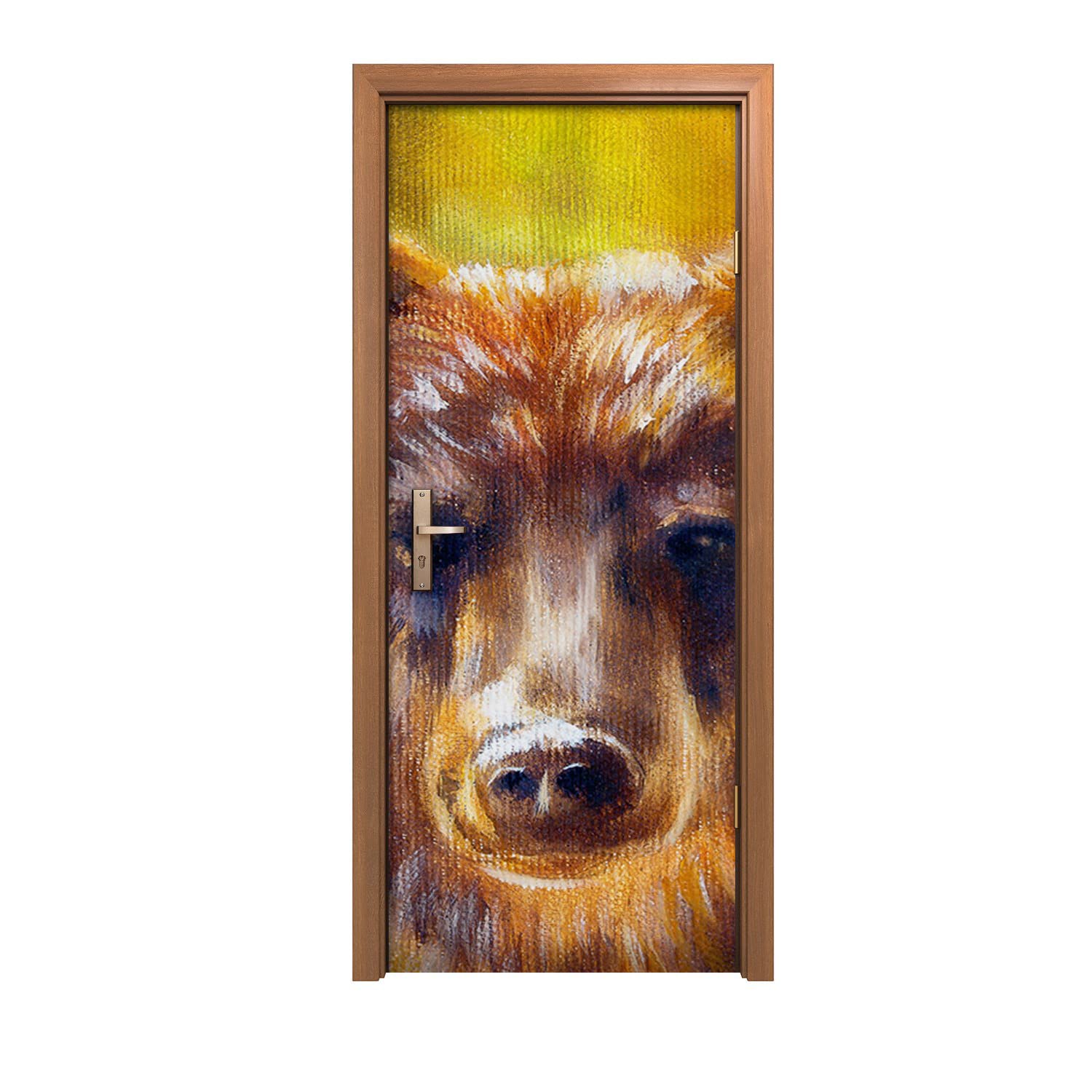 Autocollant de porte ours 90x200cm pour décoration murale