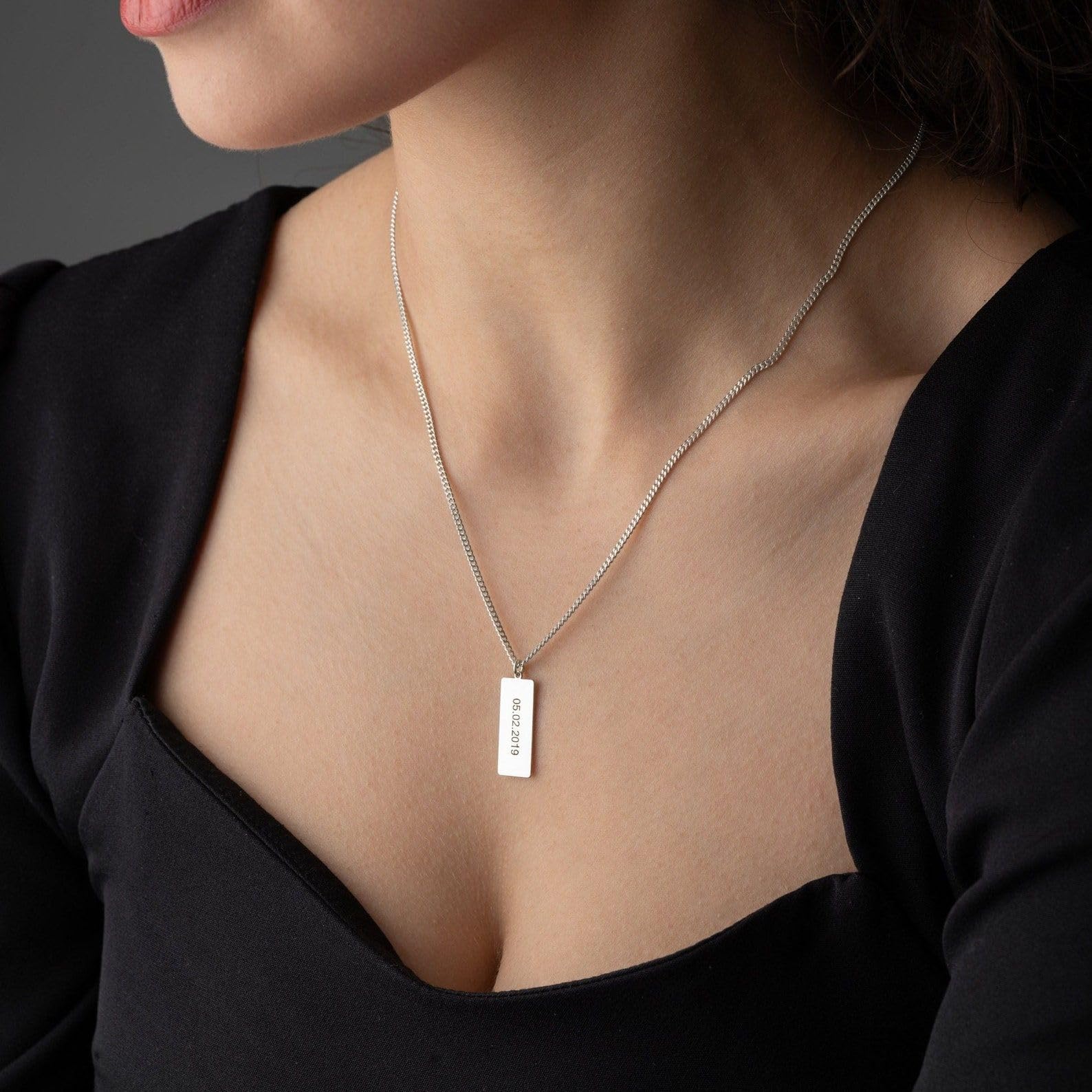 Personalizado barra collar personalizado coordenadas fecha Latitude Longitude con coordenadas Día de la Madre Navidad aniversario cumpleaños