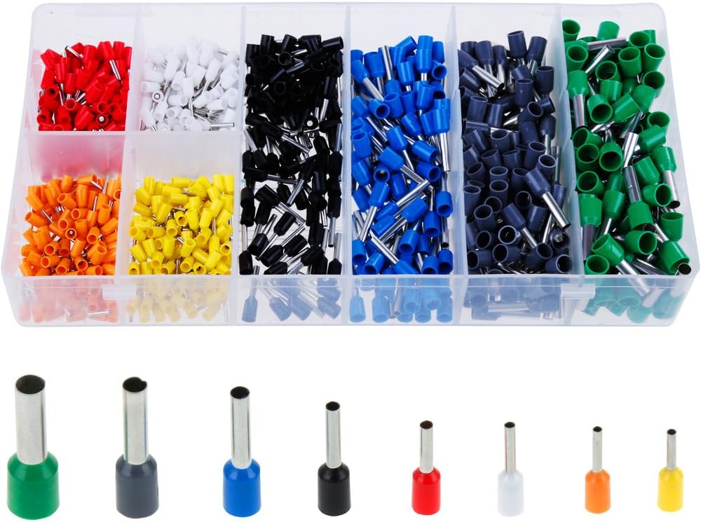 Faburo 800 x Electrical Cable Ends โ Various Sizes for Electrical Wiring and Connector Insulation Cables (Multi-Colour)