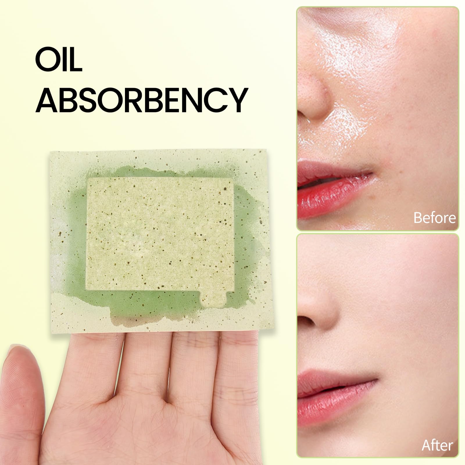 Erinde Hojas secantes de aceite con espejo y soplo, 300 hojas de papel absorbente de aceite facial para piel grasa, aptas para maquillaje