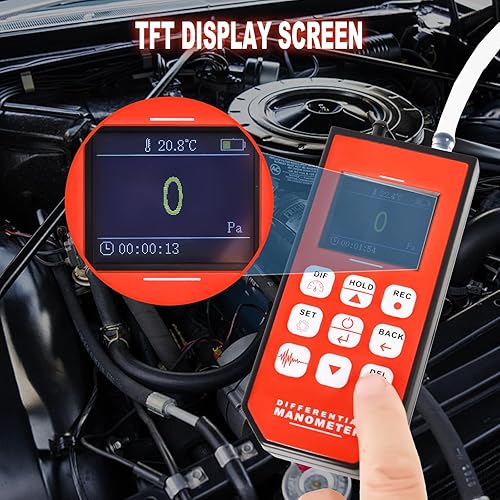 Miniatura 3 de Manómetro, medidor de presión de aire profesional, probador de presión de gas de manómetro digital HVAC de doble puerto, medidor de presión