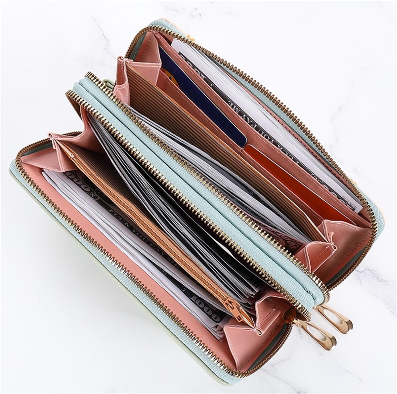 Cartera Billetera Cartera De Cuero Minimalista Para Mujer, Bolso De Mano Con Cremallera Larga, Bolsillo Para Monedas Para Niñas Carteras Para Hombre