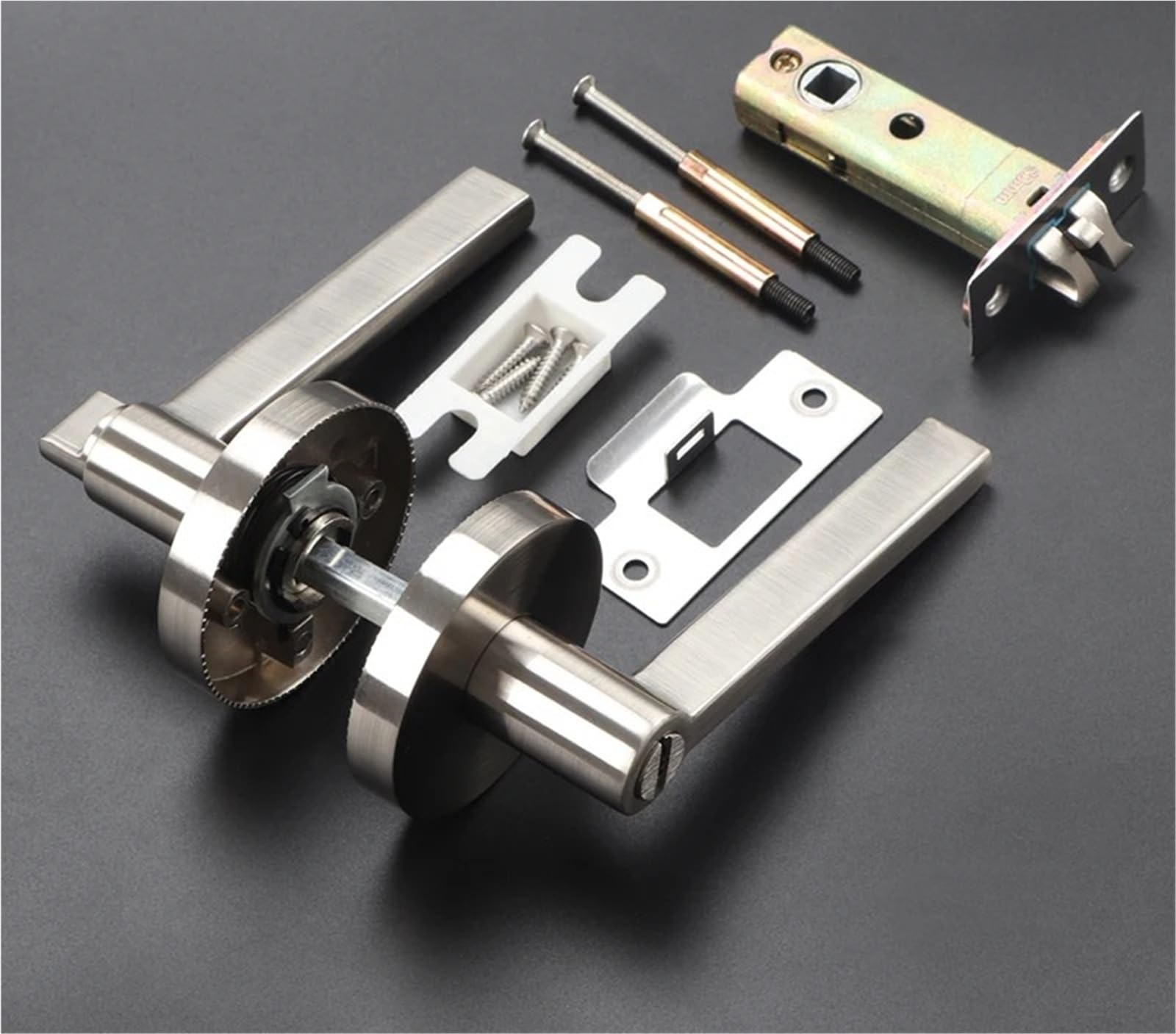 Nbmfdsry Round - Keyless Closet Gate Lock, Round Silent Zinc Alloy Keyless Door Lock Hardware 1Pcs(Round - Keyless)