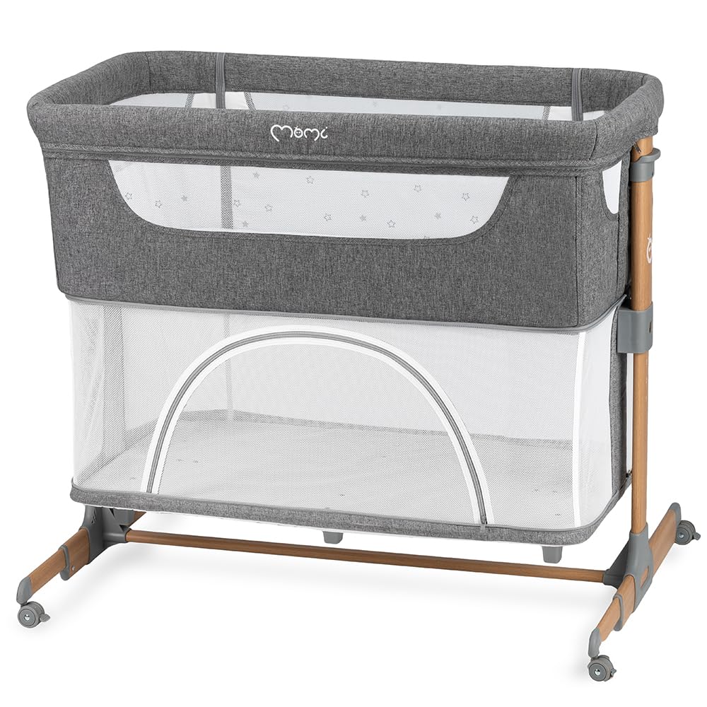 Momi Lit d'enfant Multifonction Smart Bed 4 en 1, lit d'appoint et Parc, jusqu'à 15 kg, réglage hauteur 5 niveaux, avec matelas