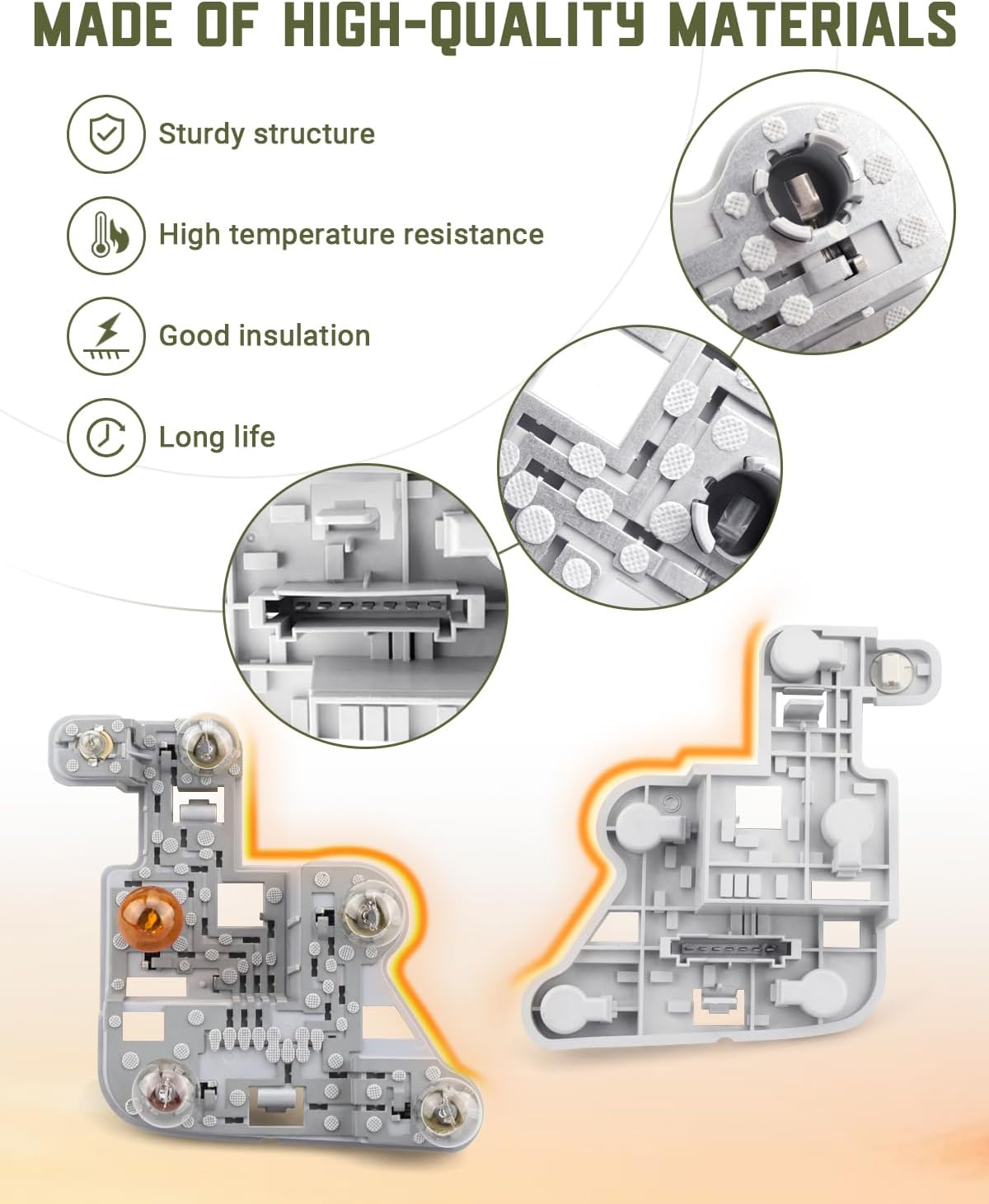 Rear Left Driver Side Tail Light Lamp Bulb Socket Holder Fir for Mercedes Benz W204 C-Class C250 C300 C350 C63 AMG 2008-2012 2014-2015, Replace 204-820-15-00 2048201500