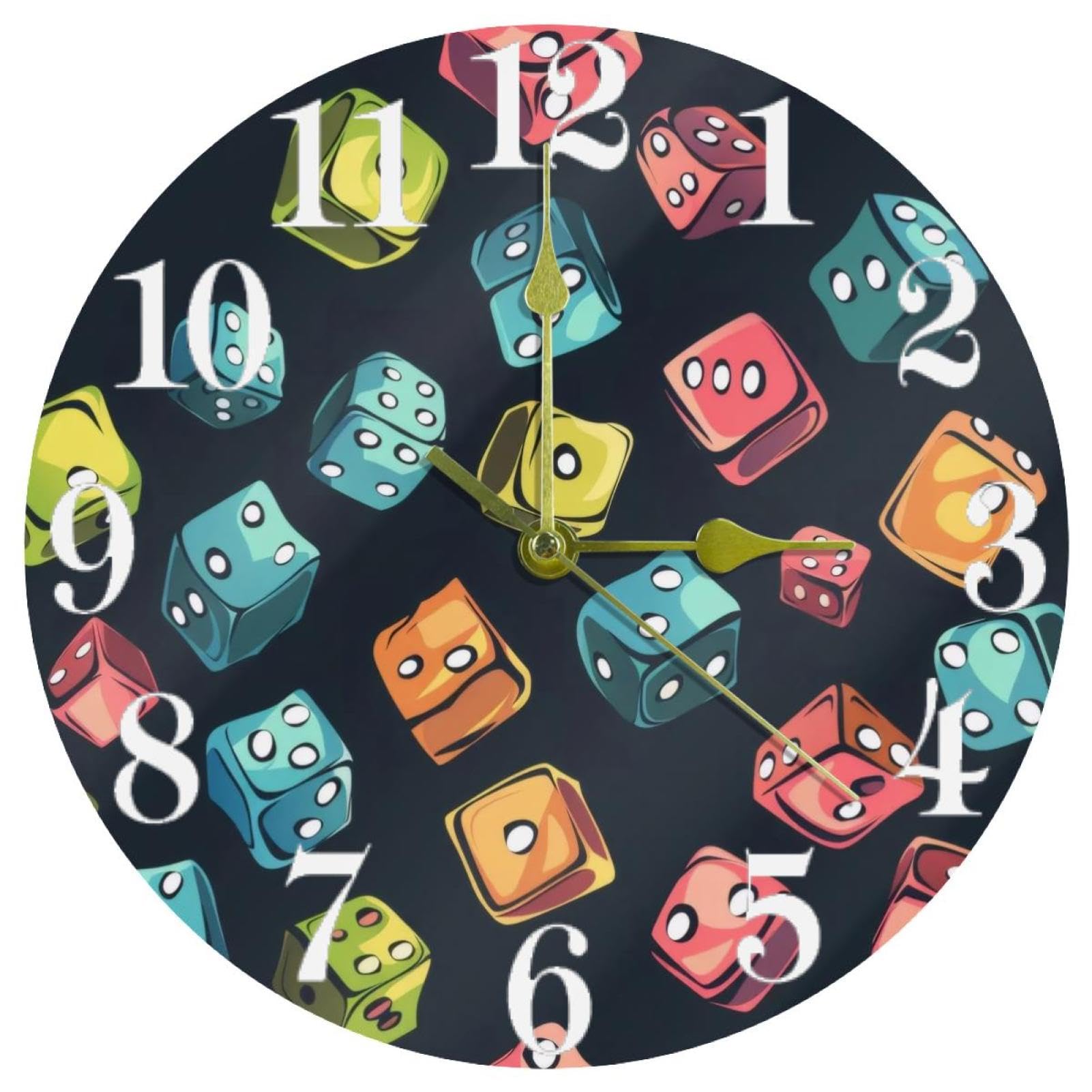 Horloge murale ronde pour cuisine et bureau au style moderne et coloré
