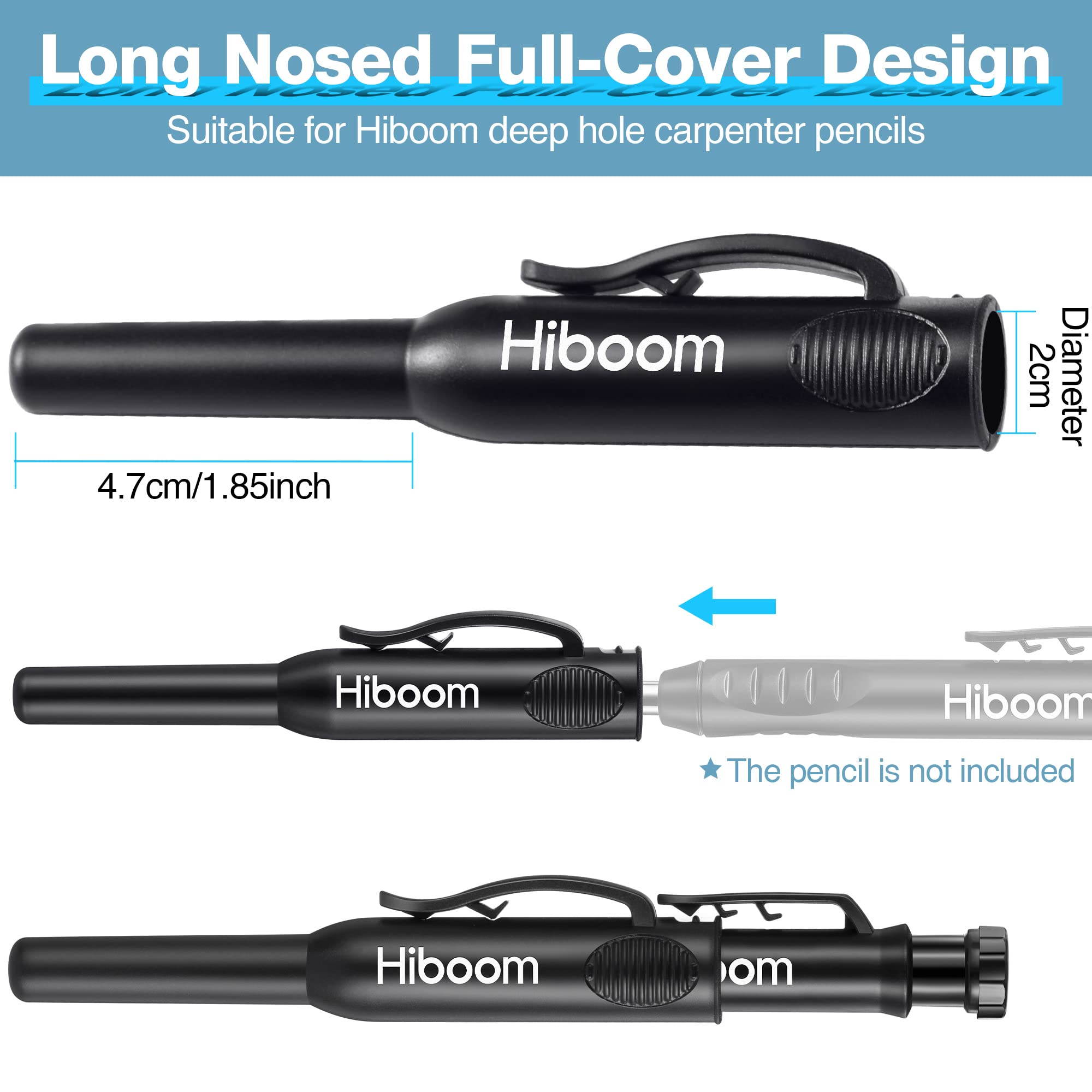 Hiboom 2 Pack Carpenter Pencil Cap with Pocket Clip for Woodworking — Amazon image 5