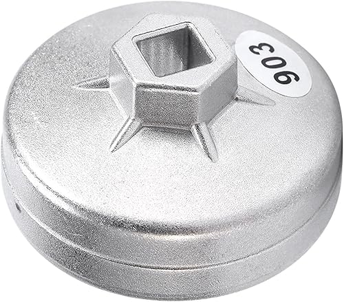 Miniatura 9 de Llave de filtro de aceite, tapa 903 de 2.913in, 14 flautas, llave de filtro de aceite de accionamiento cuadrado de 12 pulgada, herramientas de