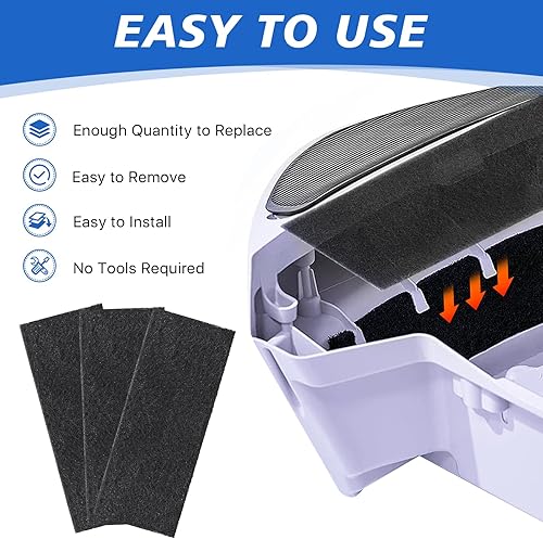 Miniatura 5 de Paquete de 16 filtros de carbono compatibles con Litter-Robot 3, repuesto de arena de carbón activado para autolimpieza caja de arena para gatos,