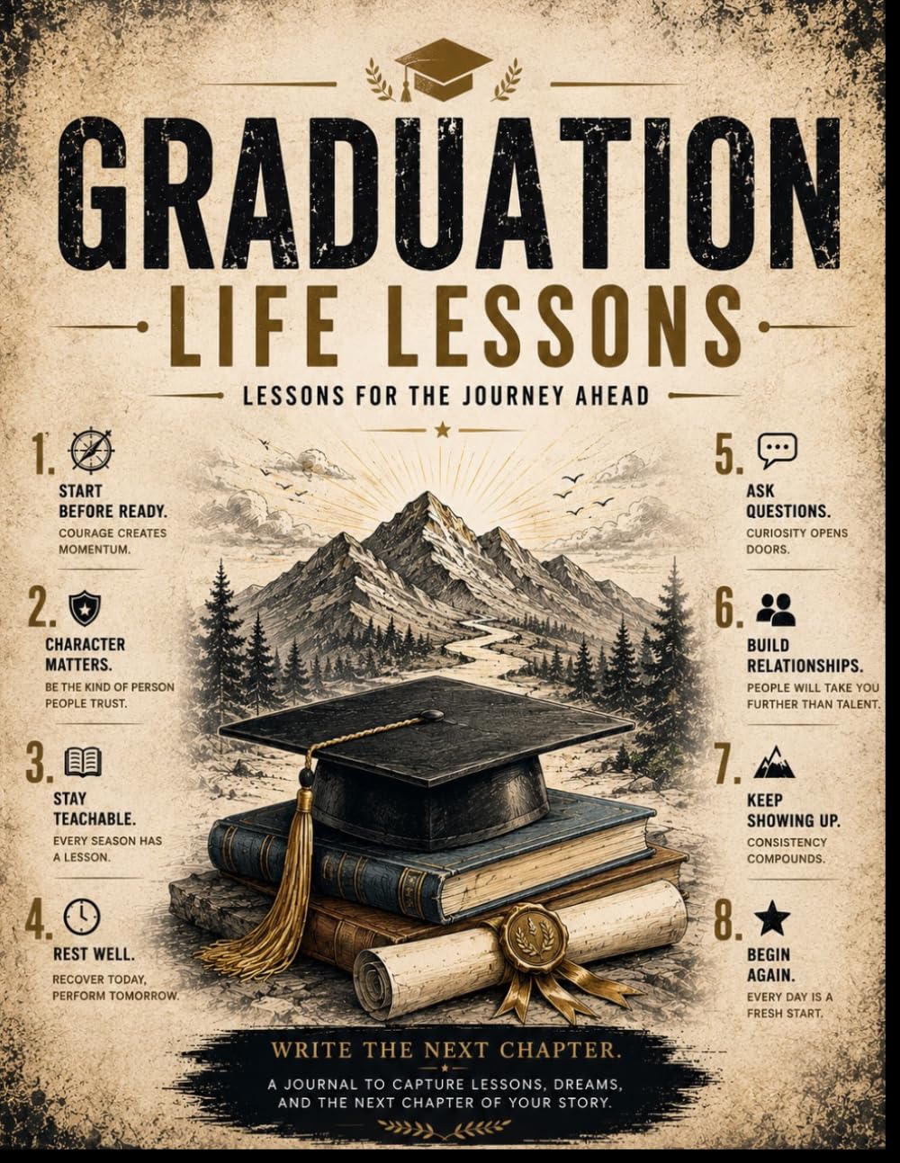 Graduate Life Lessons: A Graduation Journal with Life Lessons, Reflection Pages, and Space to Dream Big