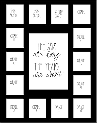 Hope Woodworking Tapete de fotos para días escolares con múltiples aperturas, collage de fotos de años escolares, tapete de fotos The Days Are Long,