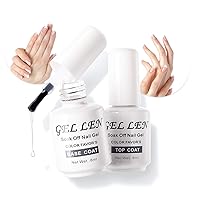 Vista 1 de Gellen Top Coat y Base Coat para Gel Polish - Acabado Shine de larga duración, 8ml cada botella