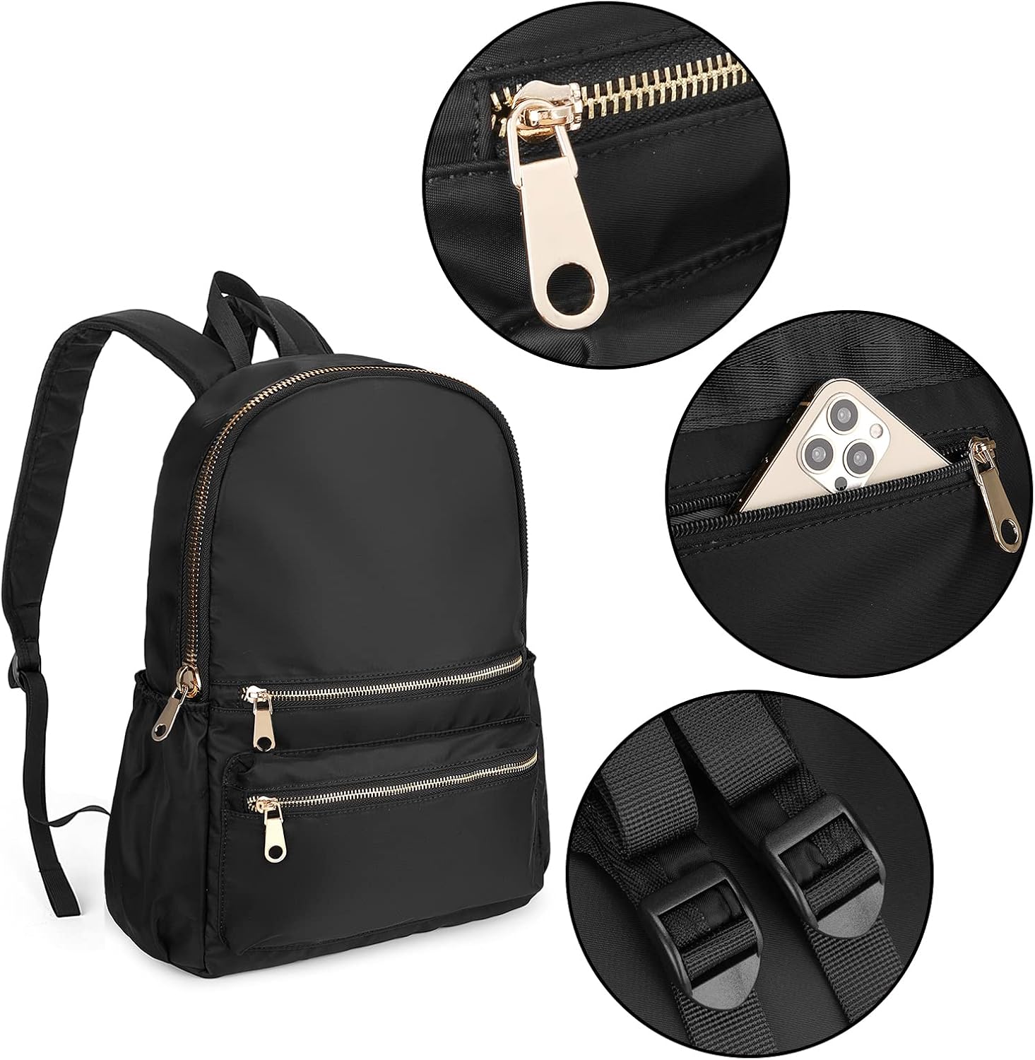 Uromee Backpack Purse for Women Waterproof Nylon Travel Fashon Shoulder Bag