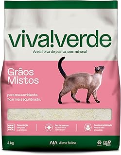 Viva Verde Areia Higiênica Biodegradável Para Gatos Grãos Mistos 4Kg
