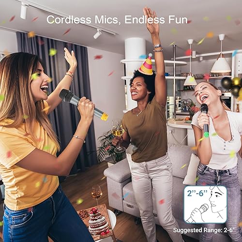 Miniatura 8 de FIFINE Micrófono de mano inalámbrico UHF de doble canal, fácil de usar, sistema inalámbrico para karaoke K036