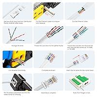 Vista 6 de CableCreation Conectores RJ45, enchufe modular Cat 6A RJ45 (juego de tres piezas), conector de red UTP para cable sólido y cable estándar