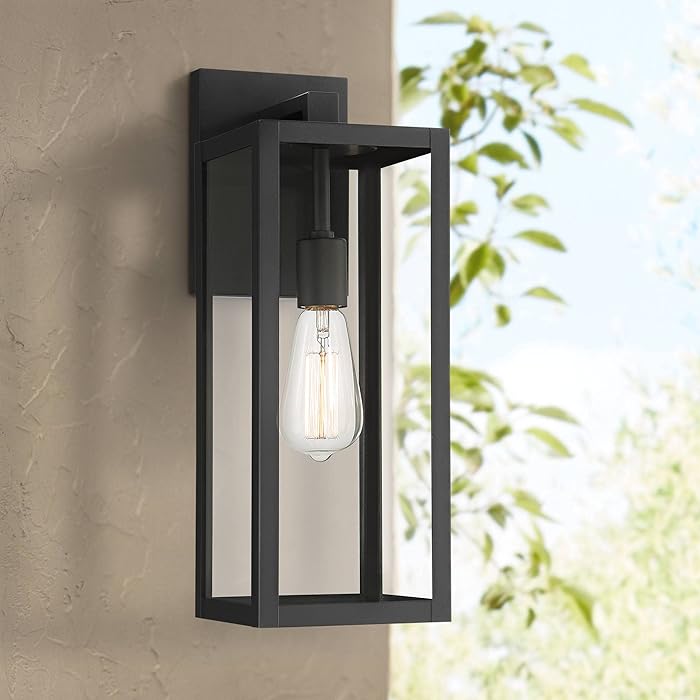 Buy Titan Modern Industrial Outdoor Wall Light Fixture Mystic Black