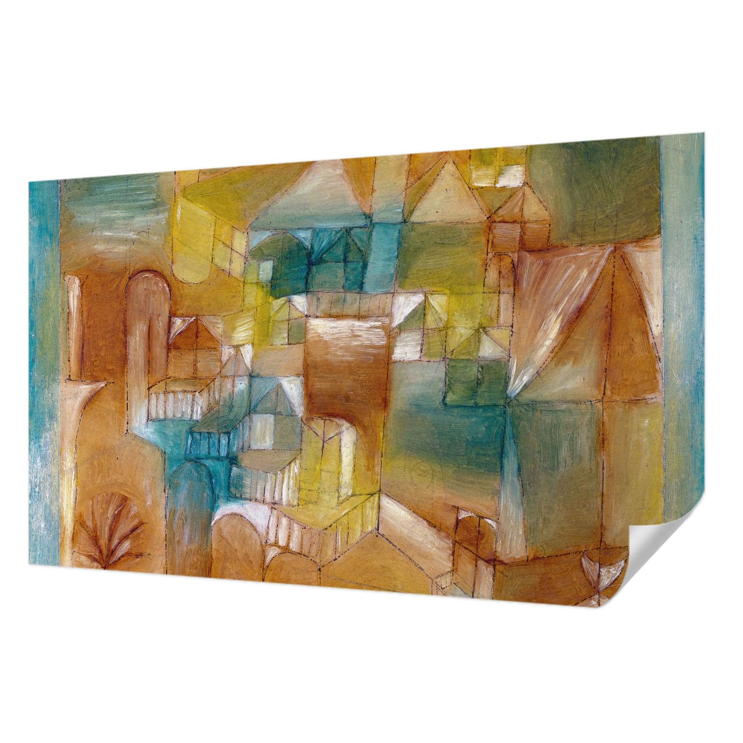 Papier peint panoramique structures géométriques 416x254 cm autocollant et lavable
