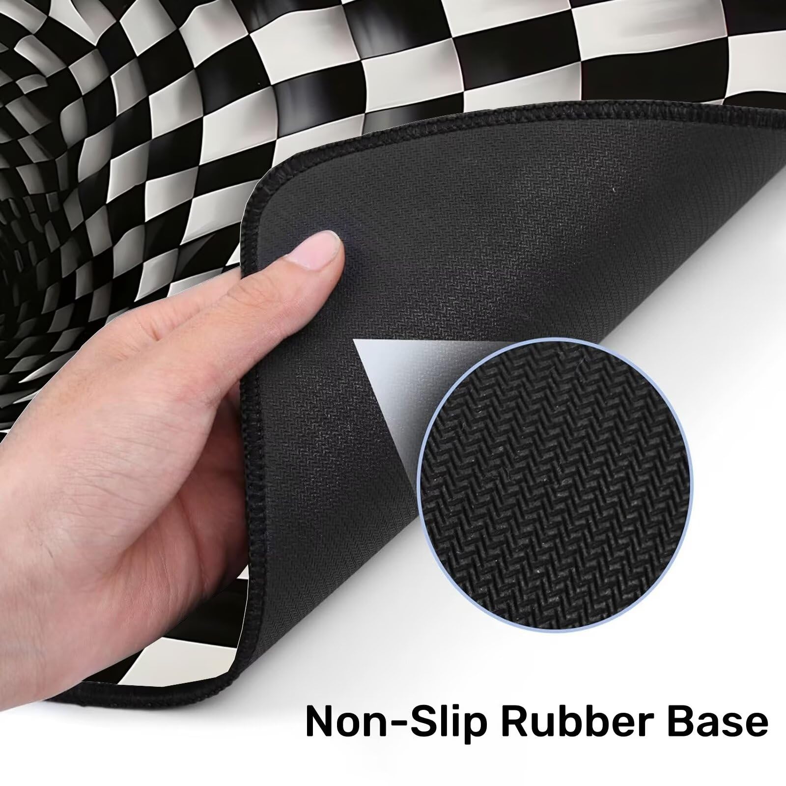 Alfombrilla Ratón Gaming, 1500x600x4 mm Alfombrilla Ratón XXL Remolino, Impermeable Alfombrilla Escritorio con Tela de Micro Tejido Superior, Base Antideslizante, Mouse Pad para Juegos (Simple) R-3