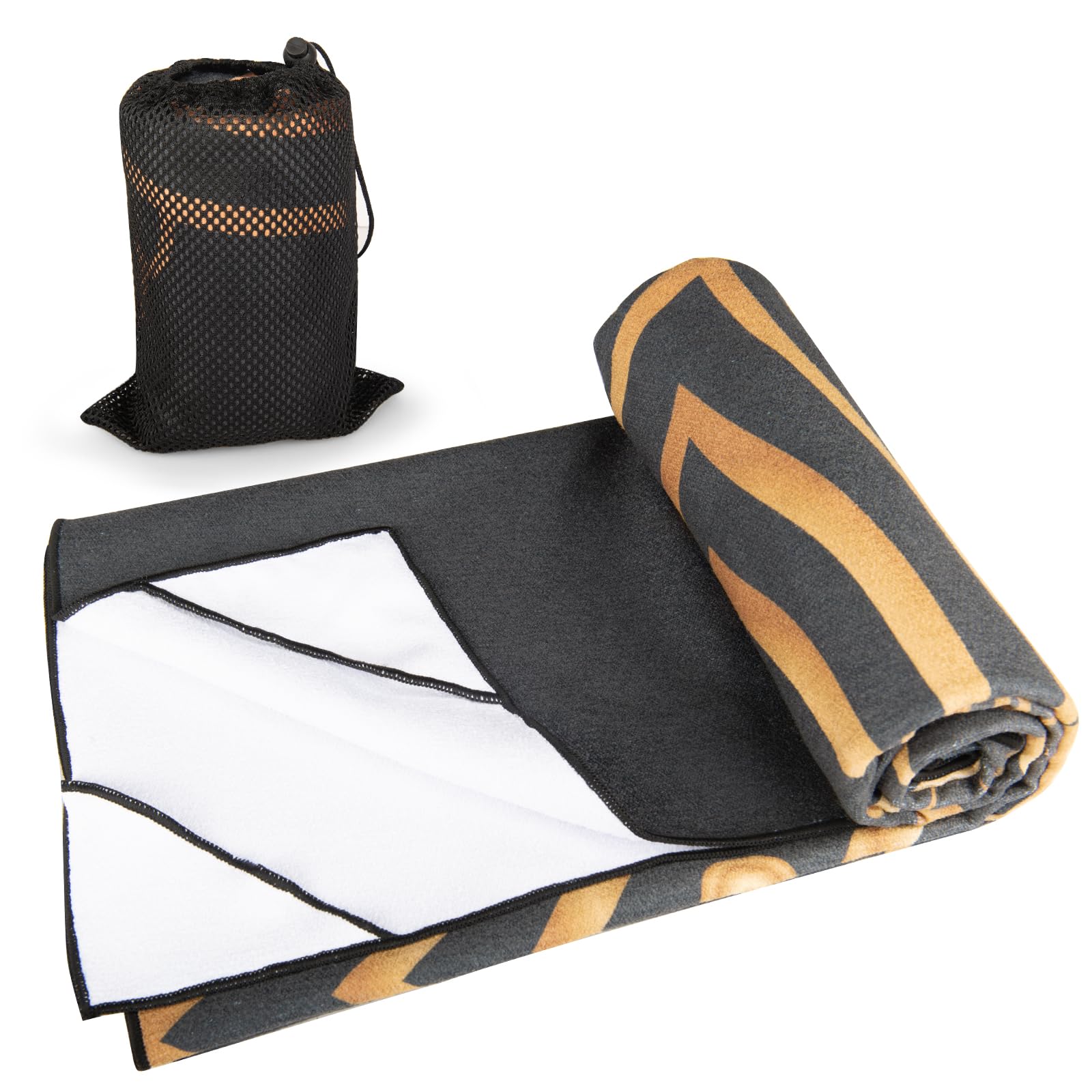 Colorful Star Toalla de yoga grande con bolsillos en las esquinas, antideslizante con puntos de agarre absorbente de sudor, toallas de yoga calientes con bolsa de viaje, funda de alfombrilla para