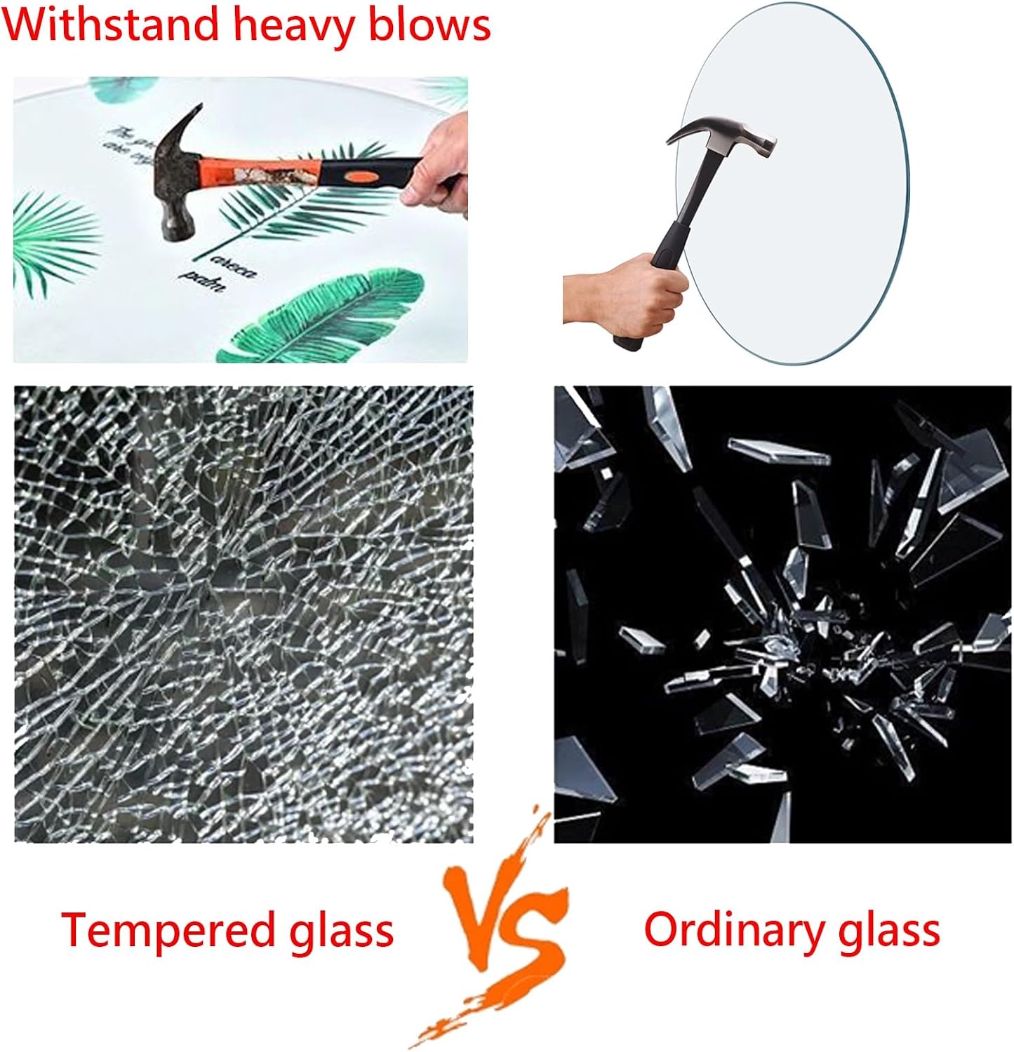 Round Transparent Table Surface, Round Tempered Glass Table Top, Safe Beveled Edge, for Dining, Coffee, Restaurant and End Table. 42CM, 45CM, 58CM(38CM(15IN))