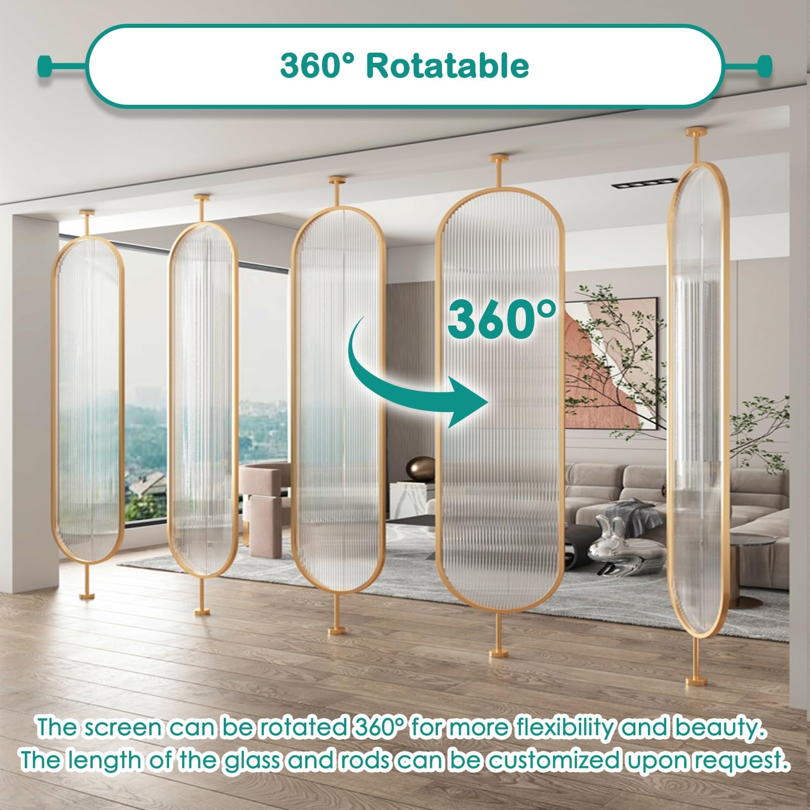 Paravent de Séparation en Verre, Panneau Cloison Modulaire