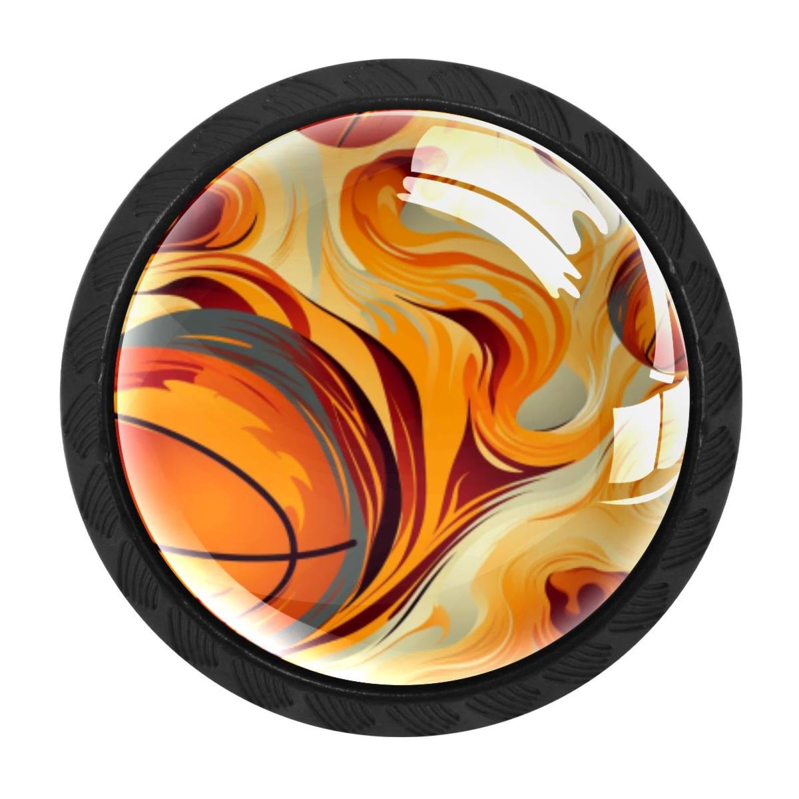 Chenzzzz Multicolored 04 4 Pcs Basketball Crystal Glass Cabinet Knob Drawer Pull Handle For Kitchen Cupboard Dresser Wardrobe Etc