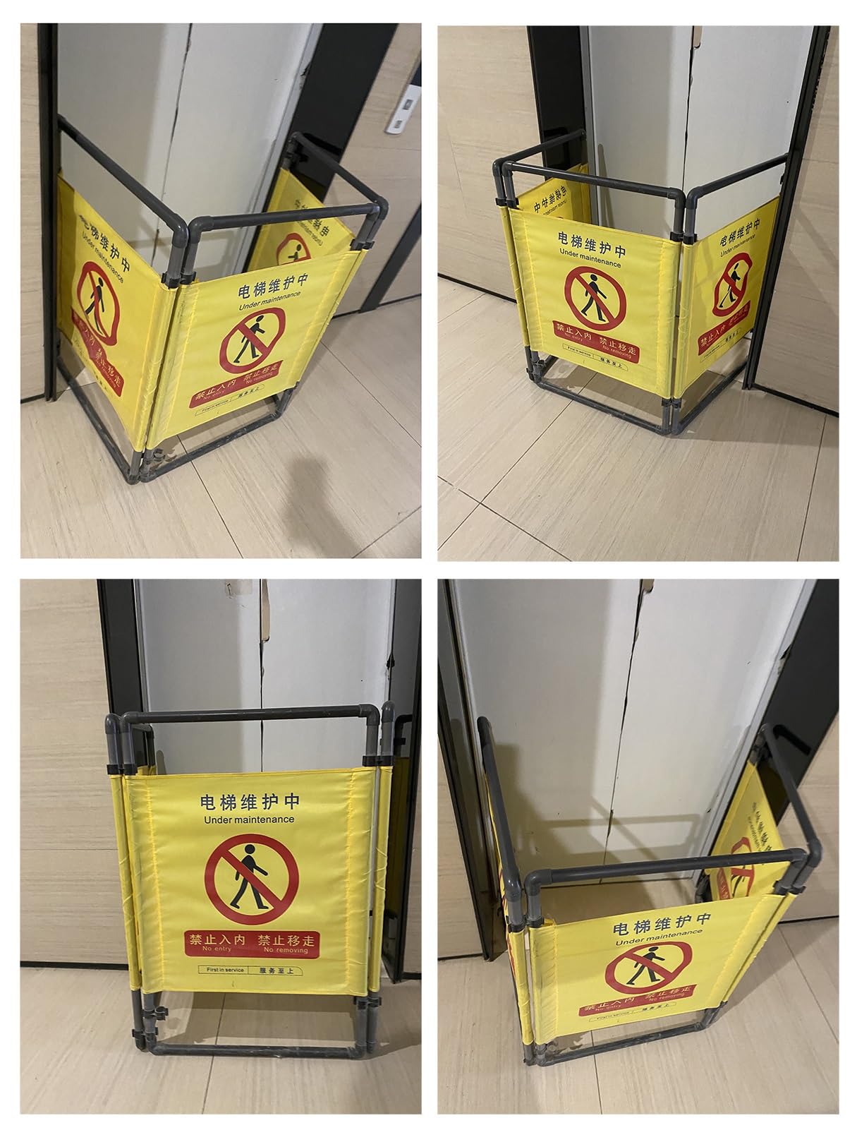 Barricada de seguridad, barrera de plástico plegable, valla de seguridad de 3 paneles para eventos, control de tráfico y mantenimiento de elevación, 100 cm de alto, carteles de barrera móvil portátil