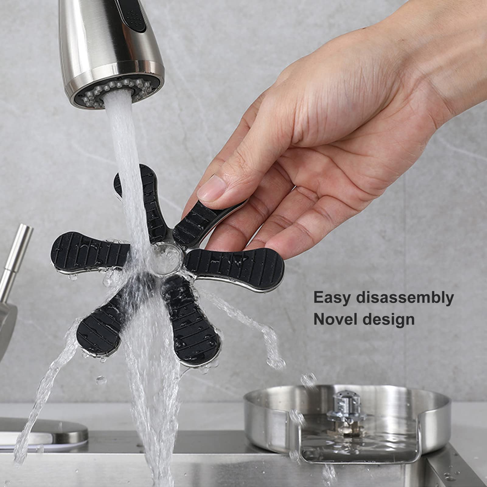 Asixxsix Enjuagavasos, Enjuagavasos Automático de Acero Inoxidable Giratorio 360° Lavavasos y Lavavasos para Fregadero Potente Lavavasos Enjuagavasos de Fregadero de Cocina para Bares