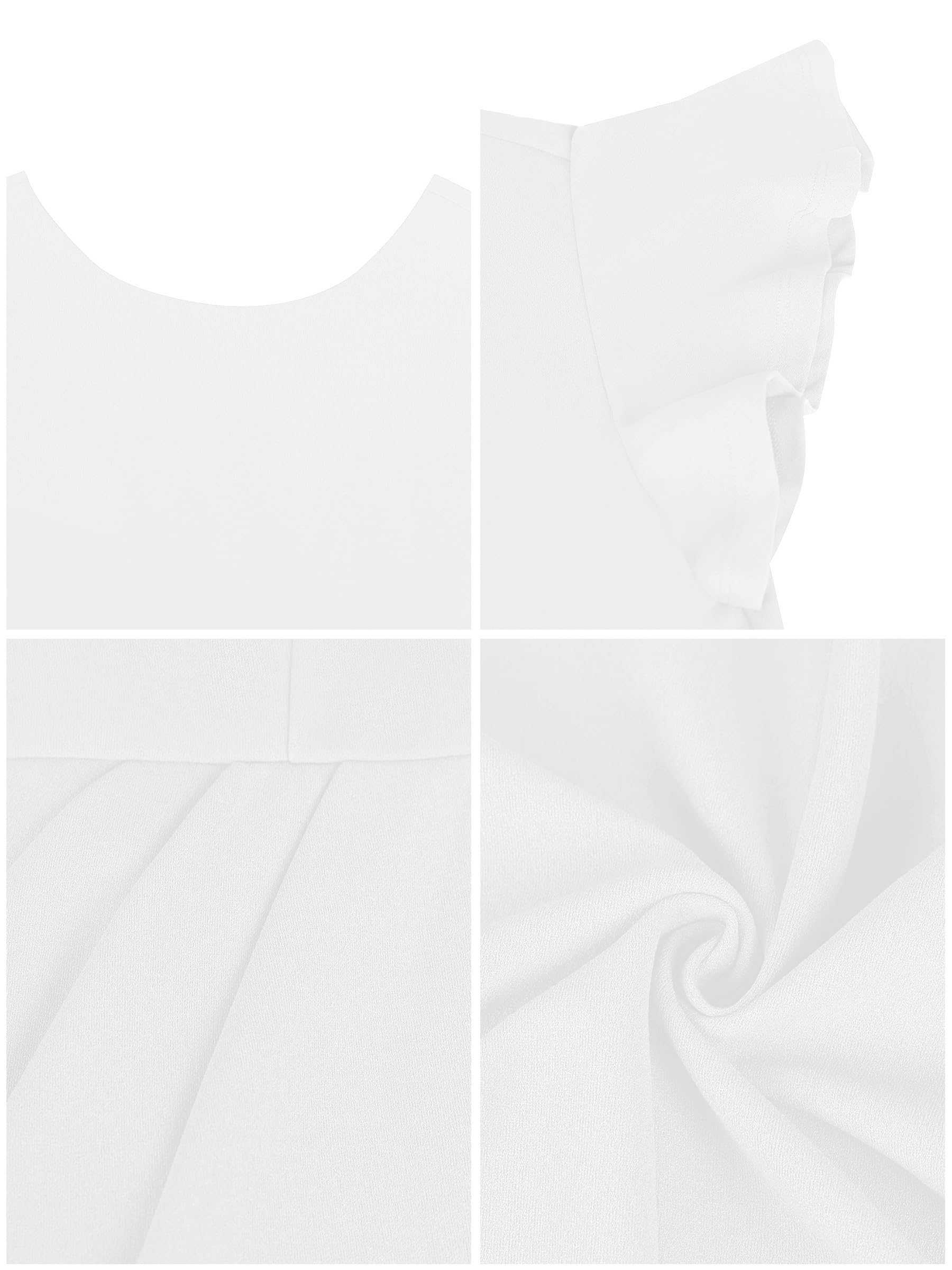 Missufe Robe de cocktail pour femme - Mini robe moulante - Élégante - Coupe moulante - Pour mariage - Coupe moulante - Manches courtes - Ourlet tulipe froncé - Robe à volants