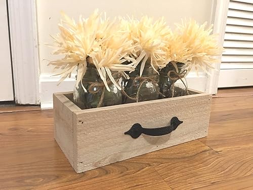 Miniatura 5 de Rustic Reclaimed Wooden Drawer With Mason Jars, Reclaimed Box, Rustic Jar Centerpiece, Rustic Drawer